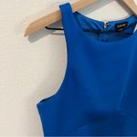 Bebe Blue Mesh Cutouts Sleeveless Crop Top Exposed Zipper Back Size L Photo 1