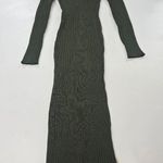 NBD  Bekah Deep V Midi Dress in Olive Green Medium Photo 2