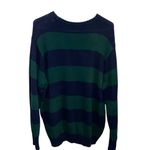 Brandy Melville  Rugby Striped Green Blue Crewneck Sweater Holiday  preppy Cotton Photo 10