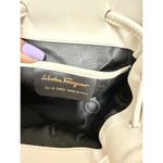 Salvatore Ferragamo  Gancini Leather School Draswtring Backpack White /Silver Photo 5