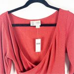 Anthropologie SATURDAY SUNDAY Terracotta Faux Wrap Long Sleeves Crop Top Large Photo 6
