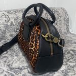 HOBO Sheila Genuine Calf Hair & Leather Leopard Satchel New with Tags Black Photo 1