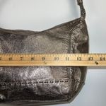 The Sak  Pigskin Leather Metallic Gold Satchel Shoulder Bag Purse ~13x9” Photo 4