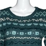 Free People  Through the Storm‎ Sweater Sea Blue Fair Isle Knit Long Sleeve Photo 3