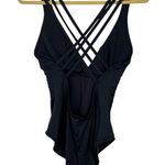 La Blanca  Island Goddess Black Multi-Strap Cross-Back One Piece Swimsuit 14 Photo 5