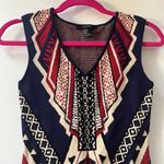 Forever 21  | Tribal Print Bodycon Dress Small Navy Red Ivory Photo 1
