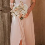 Show Me Your Mumu NWOT SMY MuMu Shannon One Shoulder Formal Dress Maxi‎ Size XS Dusty Blush Crisp Photo 0