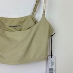 We Wore What  Chain Cami Bra Top Ribbed Cropped Khaki Revolve Athleisure Large NWT Photo 8