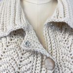 Handmade Womens Crochet Cardigan Size M Chunky Textured Artisan Cottage 70s Vibe Size M Photo 9