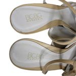 BCBGMAXAZRIA Ivory Creme Ankle Strap Wedge Leather Sandals Size 10B Photo 8