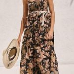 Seafolly Anthropologie Castaway Shirred Tropical Floral Print Maxi Dress Size XS Photo 0