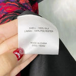 Karen Millen  Size US 6 100% Silk V-Neck Flutter Sleeves‎ Red Paisley Ruched Top Photo 3