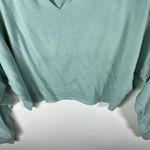 Urban Outfitters  women's Size small Aqua Blue v-neck oversized crop pullover top Photo 3