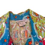 Dreams Vintage 80s NWT Cotton Romper Small Abstract Neon Print Button Playsuit Pink Photo 4