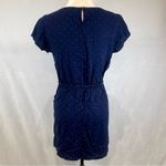 J.Crew  pleated navy and pink tiny polka dots dress with pockets size 2 Photo 2