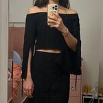 Anthropologie NWT off the shoulder stretch fabric long sleeves crop top Photo 3