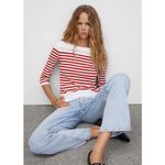 MNG Mango Cotton Striped Top XL Nautical Breton Long Sleeve‎ T Photo 6