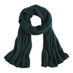 Charter Club Luxury 100% Cashmere Ribbed Scarf – Deep Alpine Green – NWT Photo 0