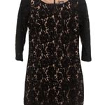 Vince Camuto  BLACK NUDE LACE 3/4 SLEEVE BOATNECK COCKTAIL DRESS 4 Photo 0