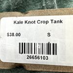 ALBION FIT Albion Kale Knot Crop Tank Top Run Graphic Activewear Athletic Green Small NWT Photo 3