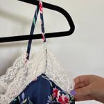 Oscar de la Renta Pink Label Floral Silky Nightgown Navy Lacy Sexy Dress Medium Photo 5