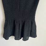 Rebecca Taylor smocked rib peplum pullover black Photo 6
