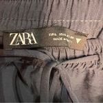 ZARA Straight Leg Joggers Elastic Drawstring Waist Navy Blue Women's Size Large Photo 4