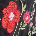 ZARA  embroidered SILK Blouse top Black MEDIUM NEW Photo 4