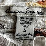 American Rag Crochet Ruffle Tank Blouse Floral Button Front Smocked Lace Small Photo 1