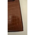 ALDO Alto Brown Alligator Imprint Single Handle Flap Clasp Closure Gold Plated Purse Photo 5