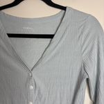 OGL Light Blue Ribbed Knit V Photo 1