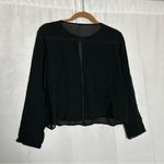 Eileen Fisher Eileen Fished Black Long Sleeve Single Button Sheer Cardigan Shrug Photo 1