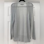 Loft Linen Blend Open Cardigan Pastel Light Blue coastal sz Medium Photo 3