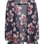 LuLaRoe NWT Nanette Blue Pink Orange Floral Overlay Sweater Size Small Photo 0