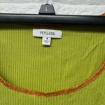 Persaya  Lime Green Tank Top with Orange Trim Photo 2