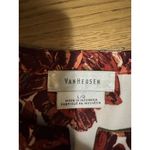 Van Heusen Blouse Women Size Large V Neck Long Sleeve Floral Polyester Tunic Photo 2