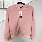 MIROL NWT Women’s Sherpa Fleece Jacket Faux Fuzzy Casual Zip Up Bomber Small Pink Photo 1