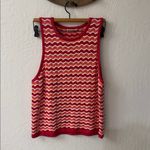 Marine layer  Tuckernuck Coral Wave Stripe
Shell Top Size L Beach Crochet Knit Photo 2