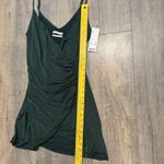 Urban Outfitters NWT  Satin Ruched Mini Wrap Dress Dark Green Hoco Homecoming Med Photo 9