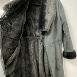 Alysi Faux Suede & Fur Coat Green Size 4 Photo 2