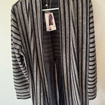 Simply Noelle NWT  Gray and Black Striped Cardigan Photo 0