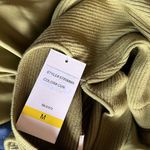 NWT Taylor Mix Media Ribbed Bodice Crew Neck Satin Skirt Side Pocket Green Size M Photo 10