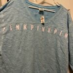 NWT Women’s VICTORIA’S SECRET PINK Pullover Top Sz M Beautiful Blue V Photo 2
