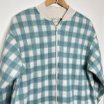 Vintage Plaid Fleece Zip Up Housecoat Night Shirt Size Medium Pockets Green Photo 4