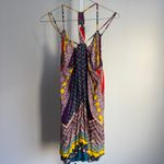 Angie Bohemian Mini Dress Colorful Paisley Print Sleeveless Casual sz S Photo 4