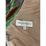 Dress The Population Dress Lola Iridescent Sequin Bodycon V Back Party Large Gold Photo 4