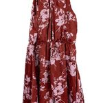 Lush Clothing NWT Lush Satin Mini Dress Sz Small Floral Print Keyhole Open Back Boho Photo 1