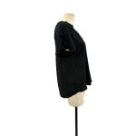 Current Air  Los Angeles‎ Black Ruffle Short Sleeve Blouse Size Small Photo 4