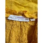One Season Silk Embroidered Cami Top Ruffle Straps Yellow Size M Size M Photo 4
