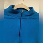 L.L. Bean Turquoisee Long Sleeveeve Mock Neck Quarter Zip Pullover Fleece Size S Blue Photo 3